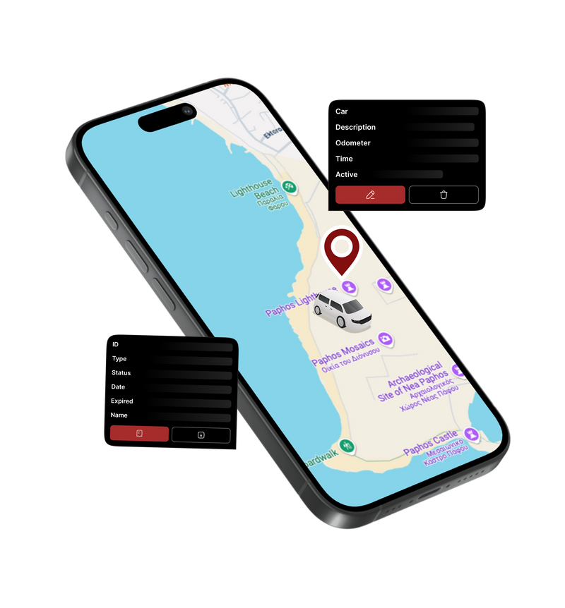 Fleet tracking device showing real-time monitoring capabilities